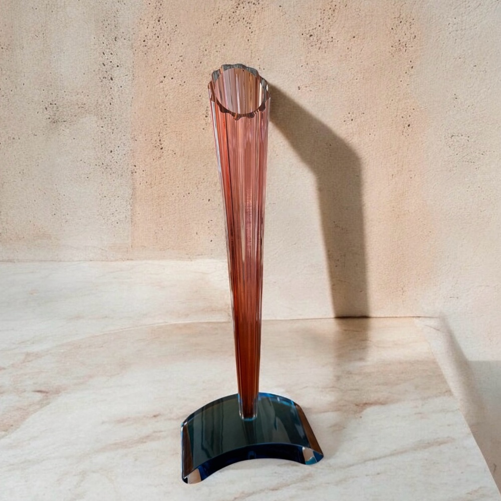 Rare Vintage Richard Silver Signed 1997 Hand-blown Glassworks Sculpture Vase